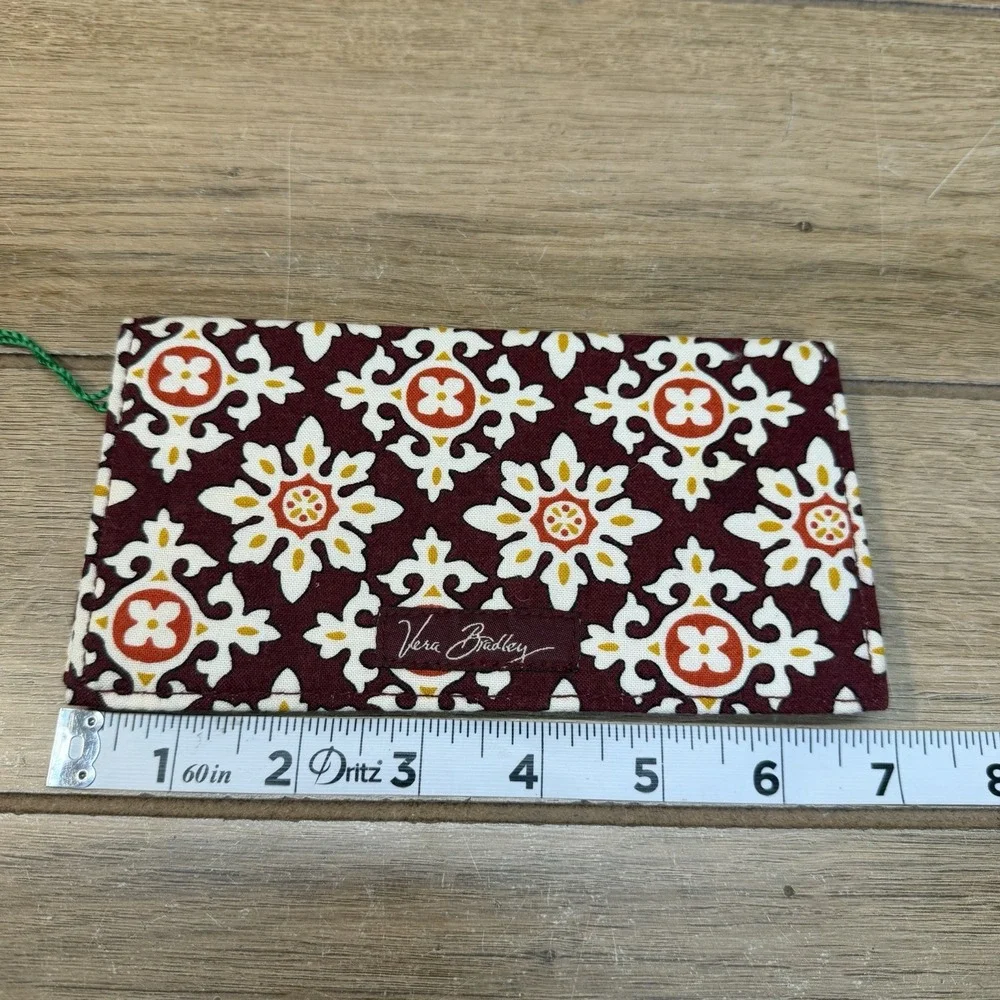 VERA BRADLEY Medallion Brown Checkbook Cover Retired Cotton Quilted USA